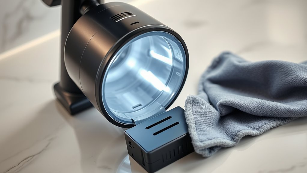 maintain battery and dustbin