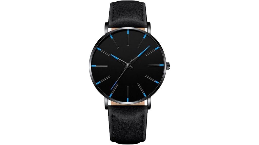 men s leather band watch