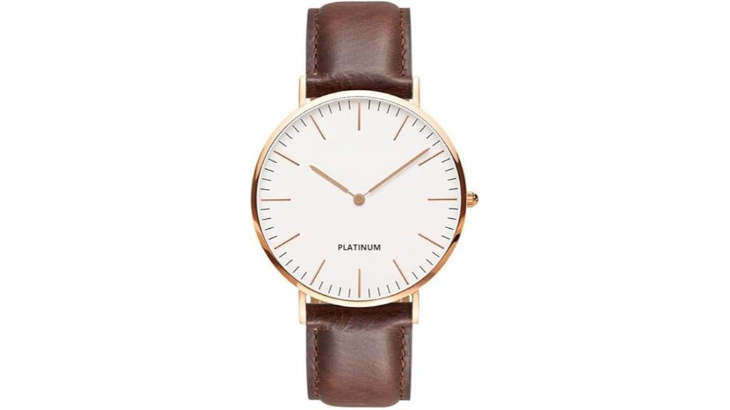 men s slim leather watch