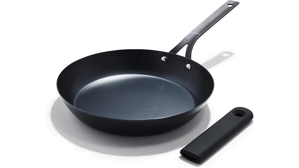 obsidian carbon steel frying pan