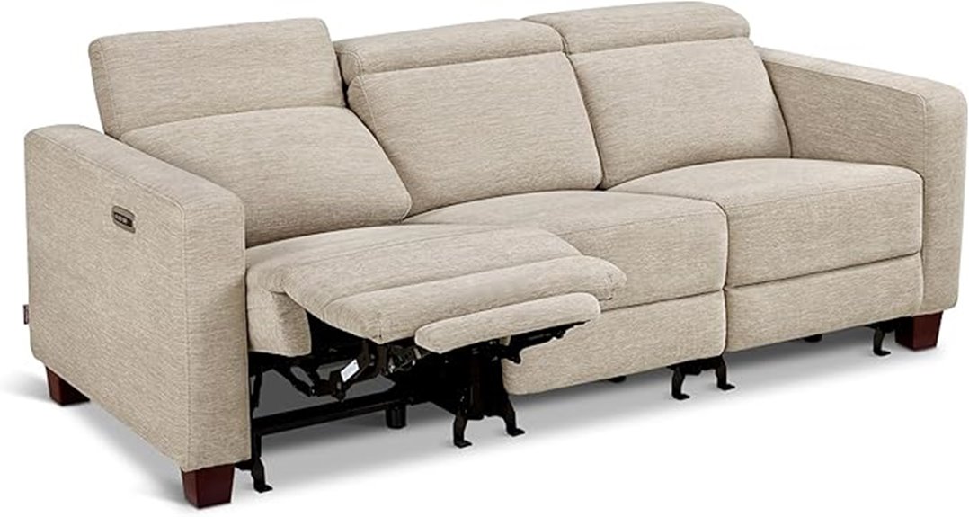 power reclining wall sofa