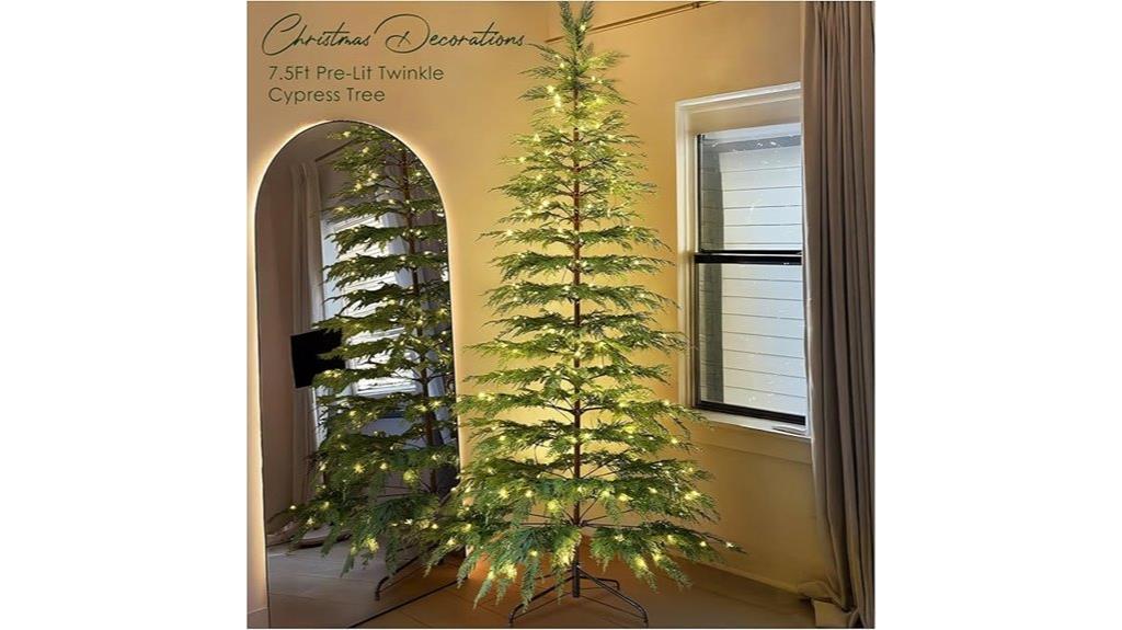 pre lit cypress christmas tree