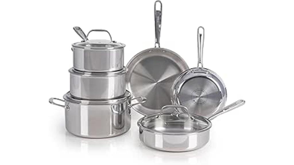 premium 10 piece stainless cookware