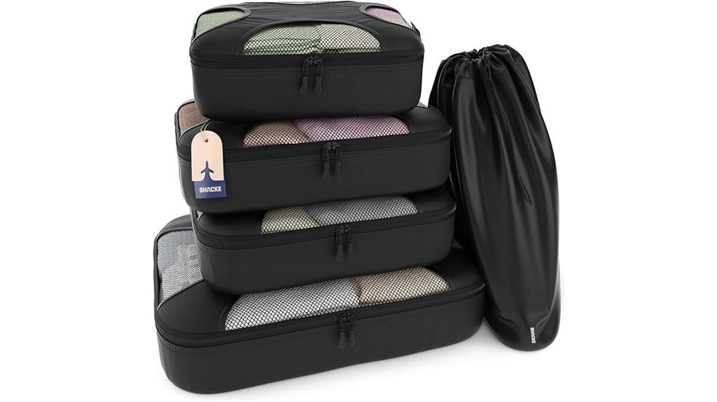 premium 5 piece packing cubes