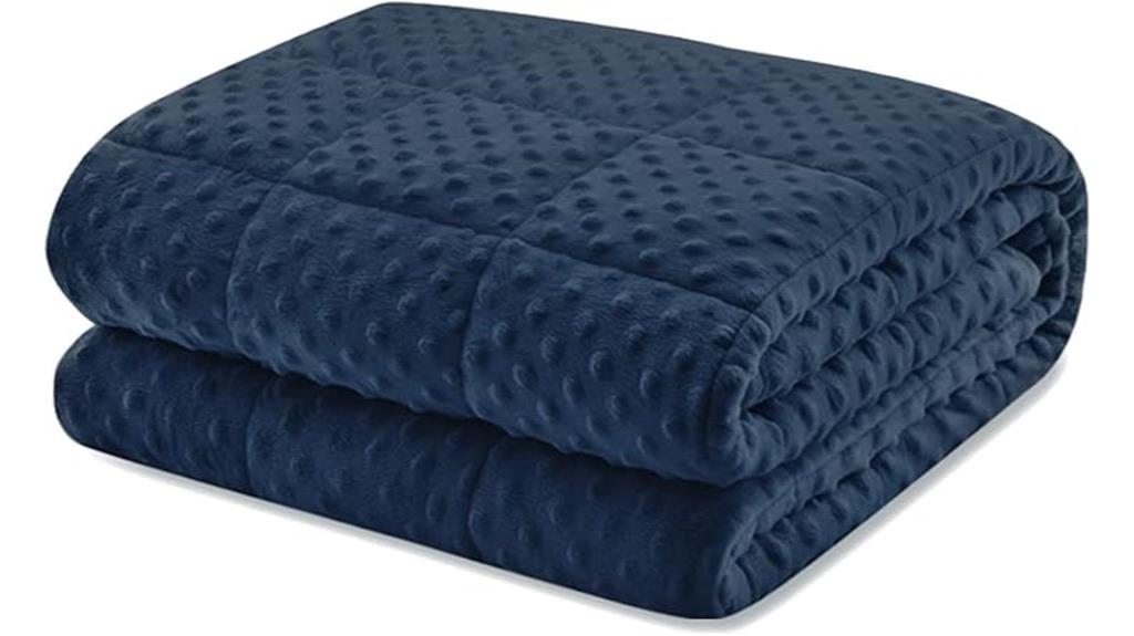 queen sized navy weighted blanket