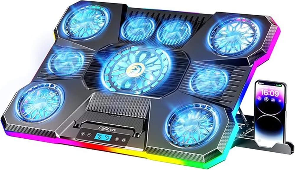 rgb lit cooling pad
