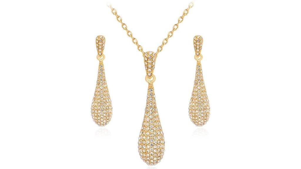 rhinestone tear drop jewelry