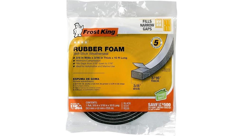 self stick rubber foam weatherseal