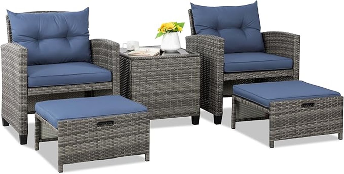 shintenchi 5 piece patio set
