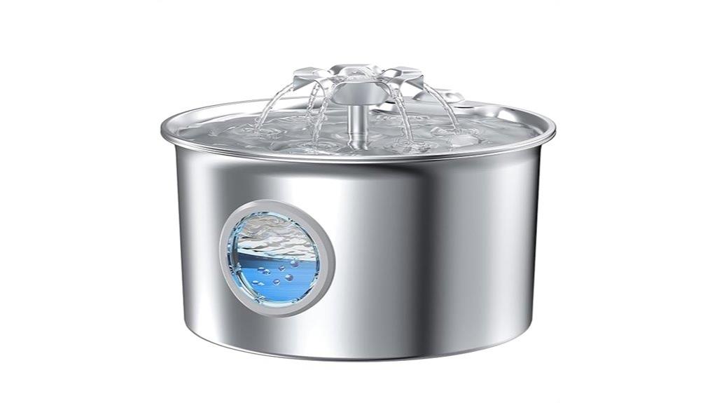 silver stainless steel fountain