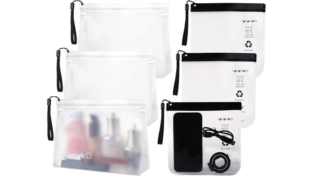 six tsa approved toiletry bags