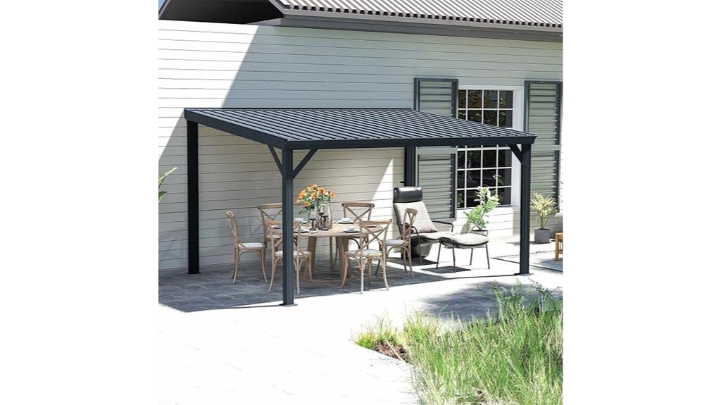 small rectangular steel gazebo