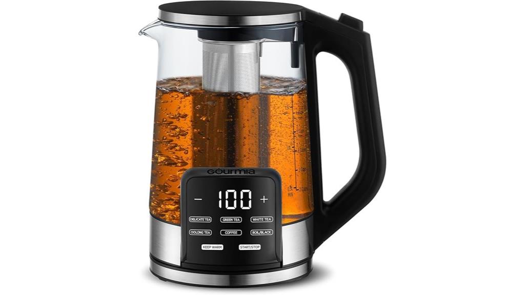 smart glass kettle with controls