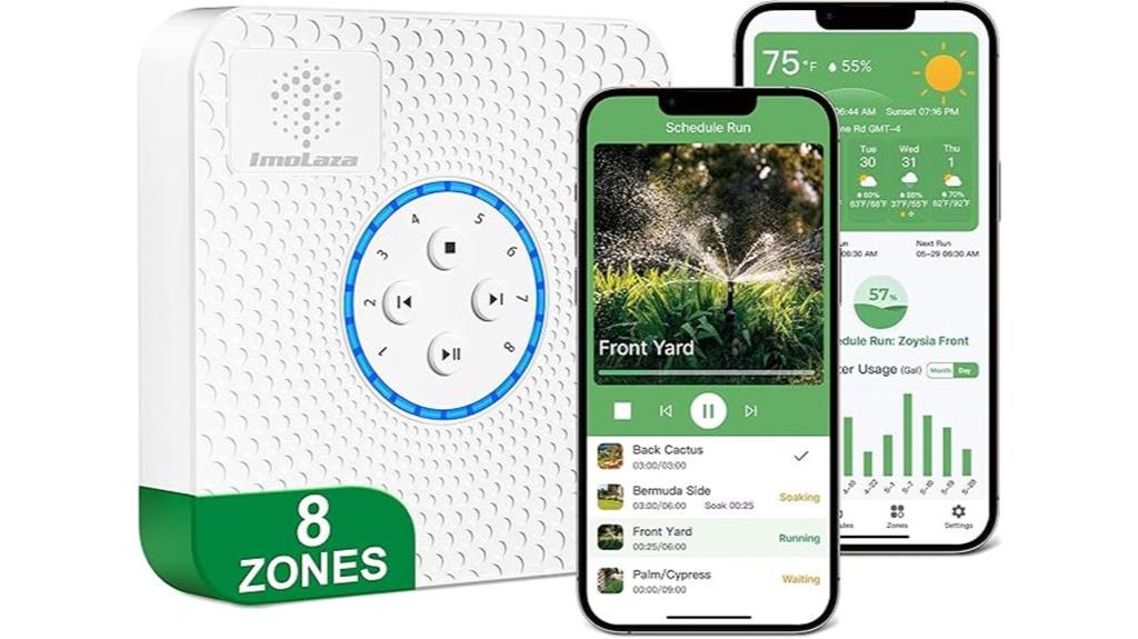 smart sprinkler with 8 zones