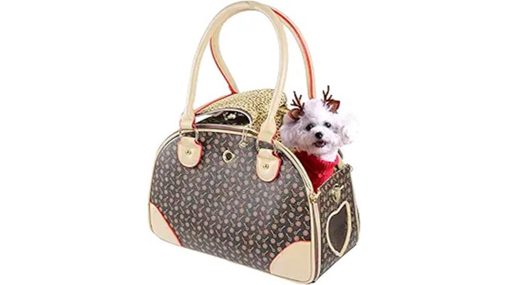 stylish leather dog tote
