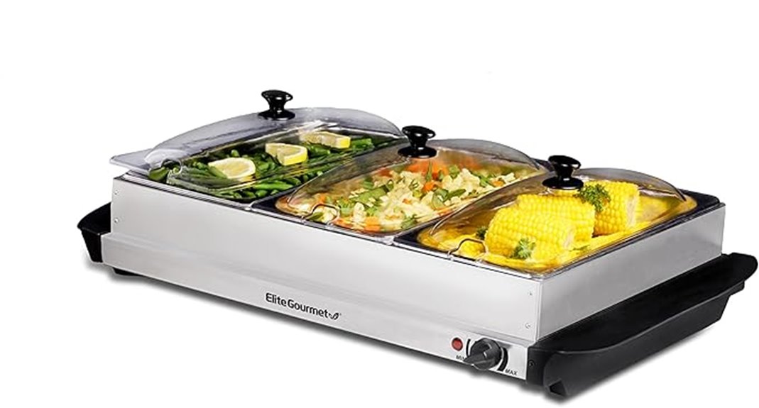 triple buffet food warmer