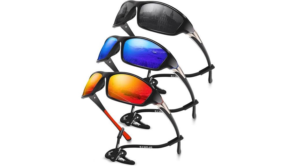 triple pack polarized sports sunglasses