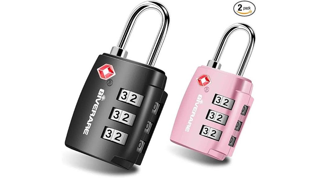 two tsa approved luggage locks