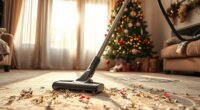 vacuuming holiday decorations
