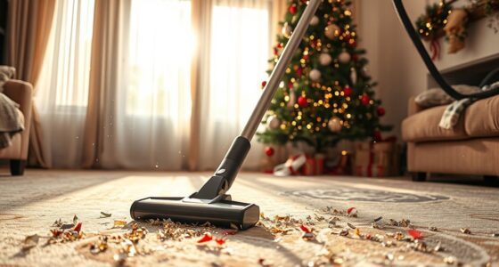 vacuuming holiday decorations