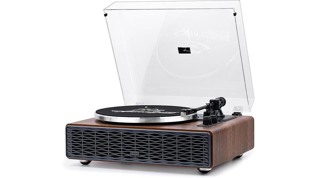 vintage record player with bluetooth