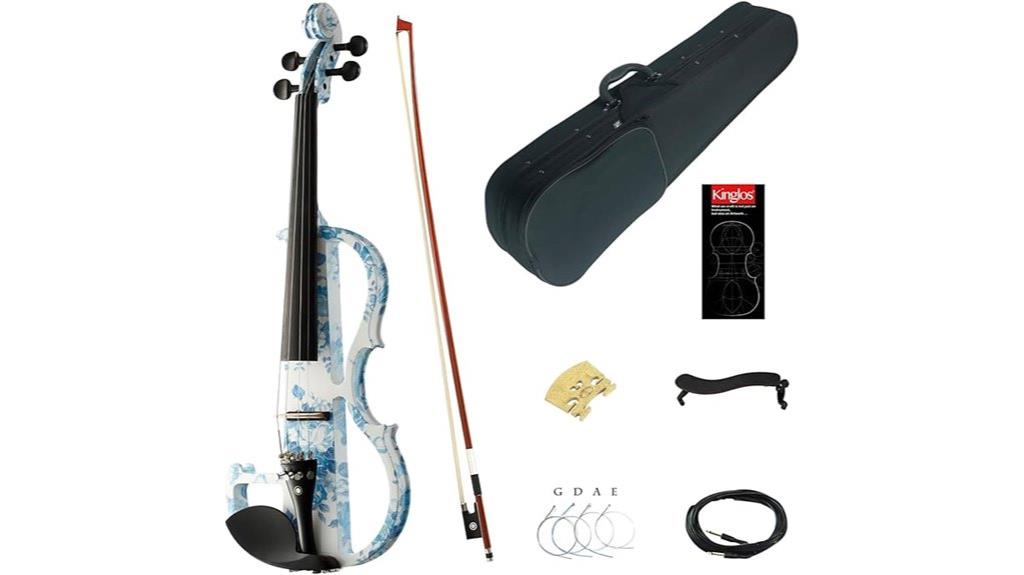 white blue flowers electric violin