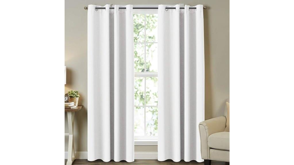 white insulated curtain panels