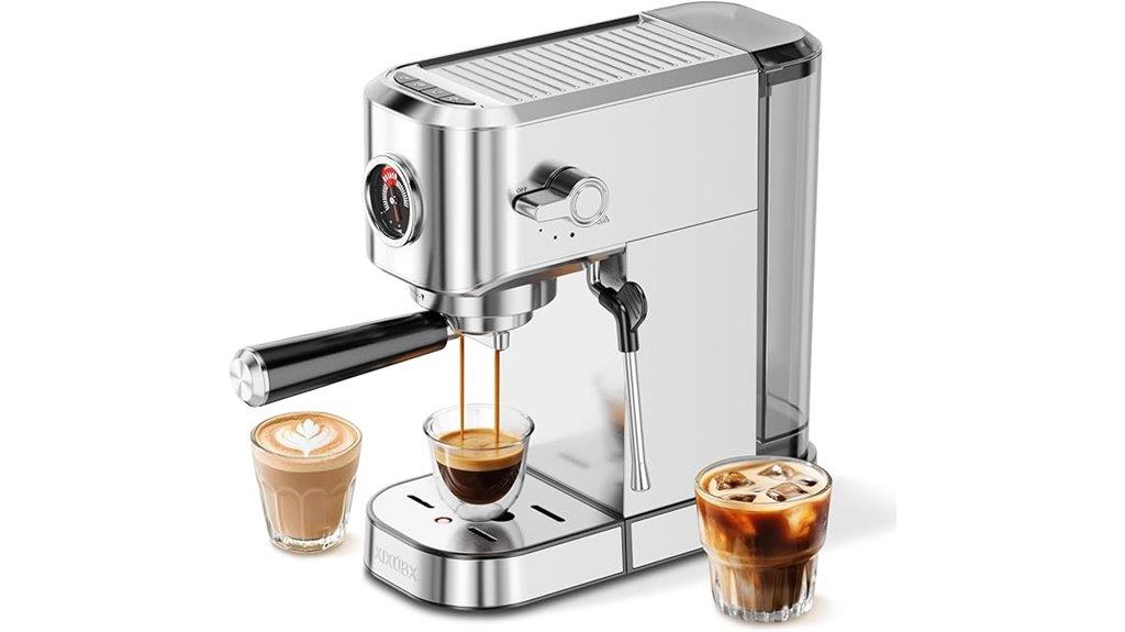 compact stainless espresso machine