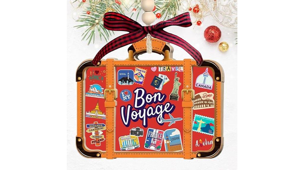 travel themed christmas ornament