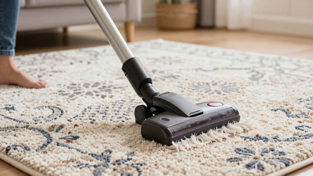 adjust vacuum for rug fibers