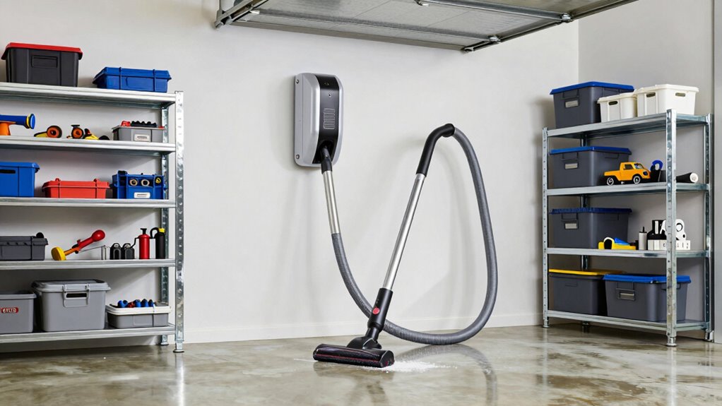 central vacuum for garage cleanliness