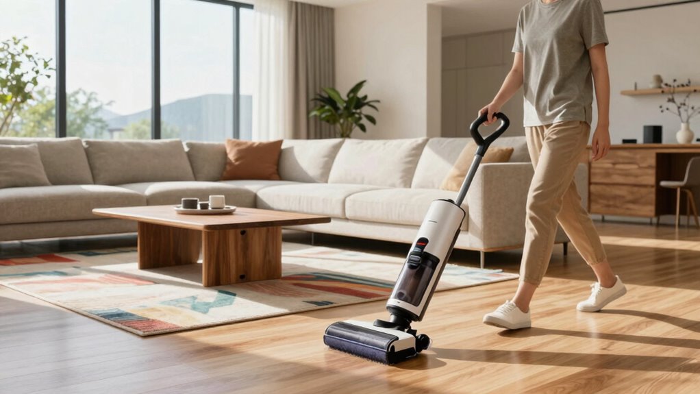 efficient open concept vacuuming routine
