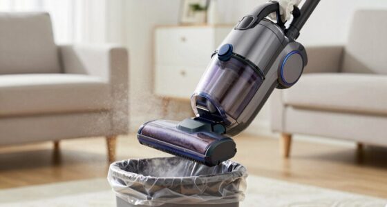 minimize dust during emptying