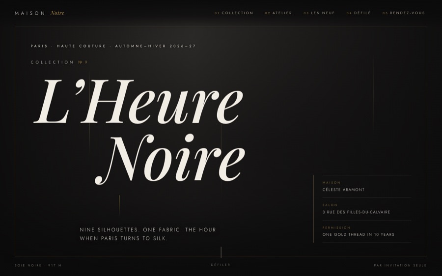 MAISON NOIRE — Collection № 9 · L’Heure Noire