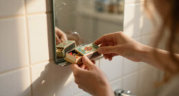 She Put Vintage Matchboxes On Her Tiny Bathroom Mirror, And It’s The Cutest Storage I’ve Seen