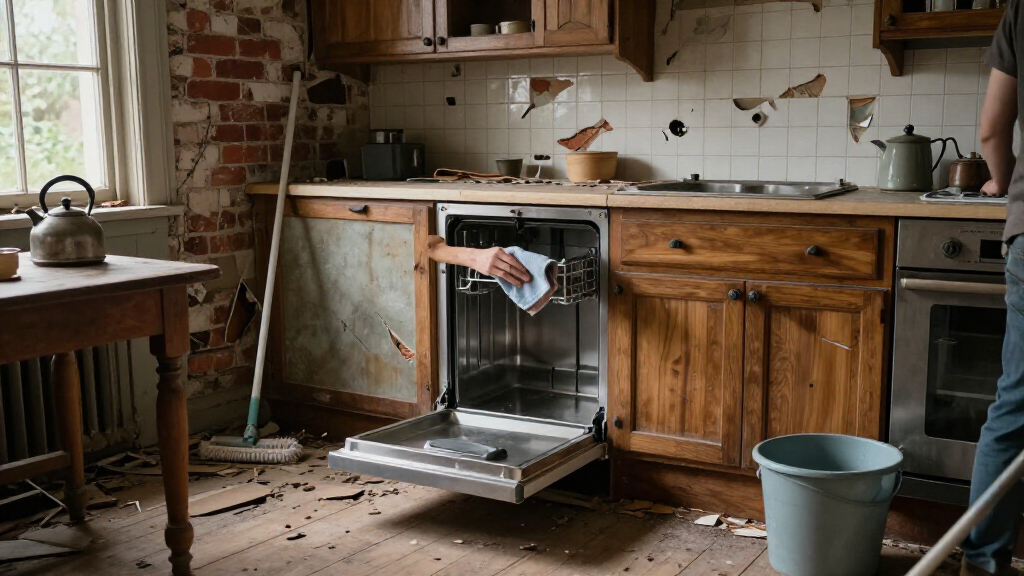A Victorian Home's Entire Kitchen Was Demolished — Except For The Dishwasher
