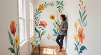 Her Sister Painted Flowers On Her Hallway Walls — Now It’s A Colorful Escape