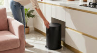 This Stylish Trash Can Is “Perfect” For Small Spaces (And Gives Art Deco Vibes!)